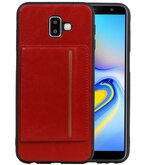 Staand Back Cover 1 Pasjes voor Galaxy J6 Plus Rood