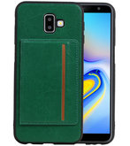 Staand Back Cover 1 Pasjes voor Galaxy J6 Plus Groen