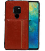 Staand Back Cover 1 Pasjes voor Huawei Mate 20 Bruin
