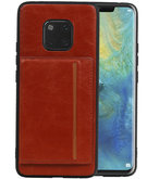 Staand Back Cover 1 Pasjes voor Huawei Mate 20 Pro Bruin