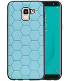 Hexagon Hard Case voor Samsung Galaxy J6 Blauw