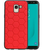 Hexagon Hard Case voor Samsung Galaxy J6 Rood