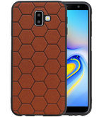 Hexagon Hard Case voor Samsung Galaxy J6 Plus Bruin