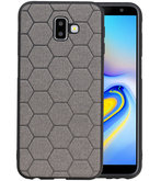 Hexagon Hard Case voor Samsung Galaxy J6 Plus Grijs