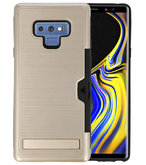 Goud Tough Armor Kaarthouder Stand Hoesje voor Samsung Note 9