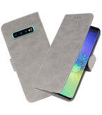 Bookstyle Wallet Cases Hoesje voor Samsung Galaxy S10 Plus Grijs