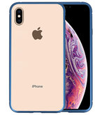 Magnetic Back Cover voor iPhone XS Max Blauw- Transparant