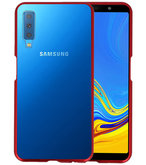 Magnetic Back Cover voor Galaxy A7 2018 Rood - Transparant