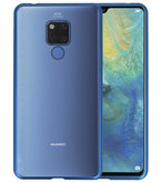Magnetic Back Cover voor Mate 20 X Blauw - Transparant