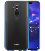 Magnetic Back Cover voor Mate 20 Lite Blauw - Transparant