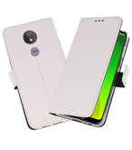 Booktype Wallet Cases Hoesje voor Motorola Moto G7 Power Wit