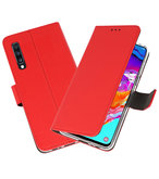 Booktype Wallet Cases Hoesje voor Samsung Galaxy A70 Rood