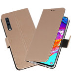Booktype Wallet Cases Hoesje voor Samsung Galaxy A70 Goud