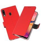 Wallet Cases Hoesje voor Samsung Galaxy A20 Rood
