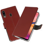 Wallet Cases Hoesje voor Samsung Galaxy A20 Bruin