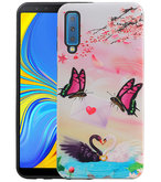 Vlinder Design Hardcase Backcover voor Samsung Galaxy A7 2018