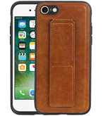Grip Stand Hardcase Backcover voor iPhone SE 2020 / 8 / 7 Bruin