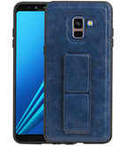 Grip Stand Hardcase Backcover voor Samsung Galaxy A8 (2018) Blauw
