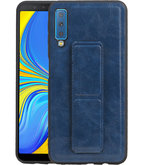 Grip Stand Hardcase Backcover voor Samsung Galaxy A7 (2018) Blauw