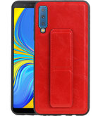 Grip Stand Hardcase Backcover voor Samsung Galaxy A7 (2018) Rood