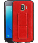 Grip Stand Hardcase Backcover voor Samsung Galaxy J2 Core Rood