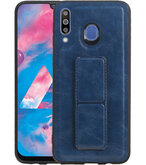 Grip Stand Hardcase Backcover voor Samsung Galaxy M30 Blauw