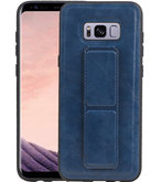 Grip Stand Hardcase Backcover voor Samsung Galaxy S8 Plus Blauw