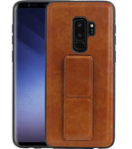 Grip Stand Hardcase Backcover voor Samsung Galaxy S9 Plus Bruin