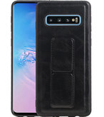 Grip Stand Hardcase Backcover voor Samsung Galaxy S10 Zwart