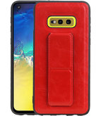 Grip Stand Hardcase Backcover voor Samsung Galaxy S10E Rood