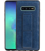 Grip Stand Hardcase Backcover voor Samsung Galaxy S10 Plus Blauw