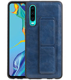 Grip Stand Hardcase Backcover voor Huawei P30 Blauw