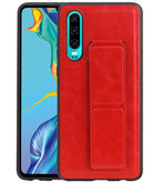 Grip Stand Hardcase Backcover voor Huawei P30 Rood