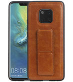 Grip Stand Hardcase Backcover voor Huawei Mate 20 Pro Bruin
