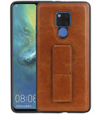 Grip Stand Hardcase Backcover voor Huawei Mate 20 X Bruin