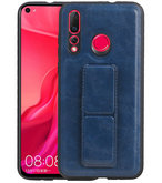 Grip Stand Hardcase Backcover voor Huawei Nova 4 Blauw