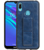 Grip Stand Hardcase Backcover voor Huawei Y6 / Y6 Prime 2019 Blauw