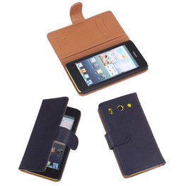 BestCases Navy Luxe Echt Lederen Booktype Hoesje voor Huawei Ascend G510