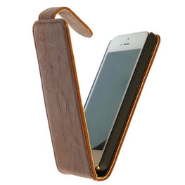 BestCases Luxe Kreukelleer Flipcase Hoesje voor Samsung Galaxy Express Bruin