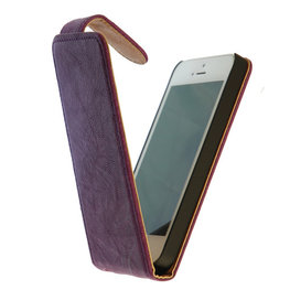 BestCases Lila Kreukelleer Flipcase Hoesje voor HTC Desire 500