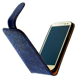 Bestcases Vintage Blauw Flipcase Hoesje voor LG Optimus L5 2 E460 Bestcases Vintage Blauw Flipcase Hoesje voor LG Optimus L5 2 E460