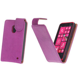 BestCases Lila Kreukelleer Flipcase Hoesje voor Nokia Lumia 620 BestCases Lila Kreukelleer Flipcase Hoesje voor Nokia Lumia 620