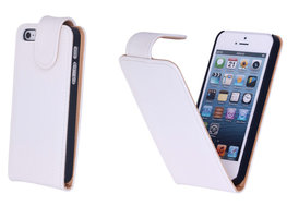 Bestcases Vintage Creme Flipcase Hoesje voor Apple iPhone 5 5S