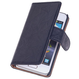 BestCases Zwart Echt Leer Booktype Hoesje voor Samsung Galaxy S Advance i9070