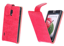 Bestcases Vintage Rood Flipcase Hoesje voor LG Optimus L7 2 P710 Bestcases Vintage Rood Flipcase Hoesje voor LG Optimus L7 2 P710