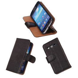 BestCases Zwart Luxe Echt Lederen Booktype Hoesje voor Samsung Galaxy Express 2