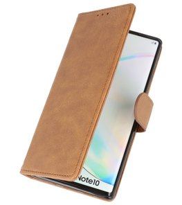 Bookstyle Wallet Cases Hoes voor Samsung Galaxy Note 10 Bruin
