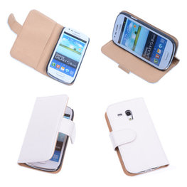 Bestcases Vintage Creme Book Cover Hoesje voor Samsung Galaxy S3 Mini i8190