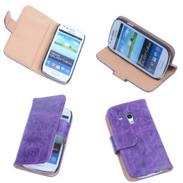 Bestcases Vintage Lila Book Cover Hoesje voor Samsung Galaxy S3 Mini i8190