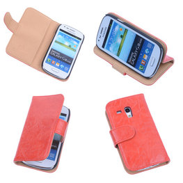 Bestcases Vintage Oranje Book Cover Hoesje voor Samsung Galaxy S3 Mini i8190